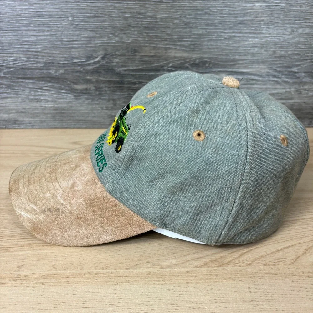 Vintage John Deere Hat Cap Strap Back‎ Green Canvas 7000 Series Tractors
